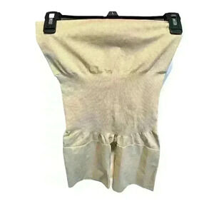 MeMoi Slimme High Waisted Seamless Firming Thigh Shaper Shorts Nude Beige Size L